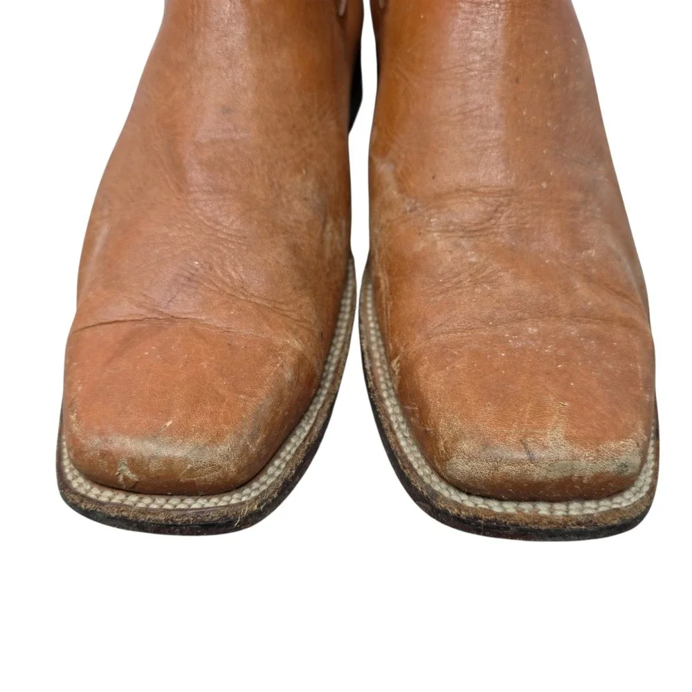Carreta Boots Men's Chelsea Square Toe Leather Work Boots Size 12.5 Distressed‎